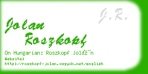 jolan roszkopf business card